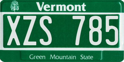 VT license plate XZS785