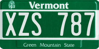 VT license plate XZS787