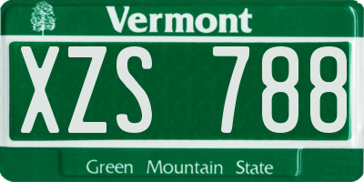 VT license plate XZS788