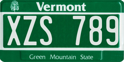 VT license plate XZS789