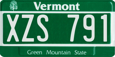 VT license plate XZS791