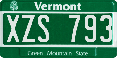 VT license plate XZS793