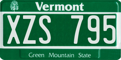 VT license plate XZS795