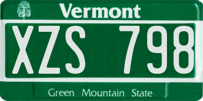 VT license plate XZS798