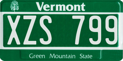 VT license plate XZS799