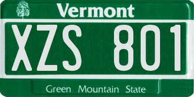 VT license plate XZS801