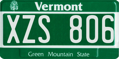 VT license plate XZS806