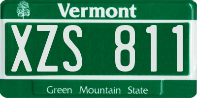 VT license plate XZS811
