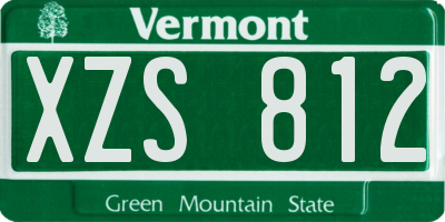 VT license plate XZS812