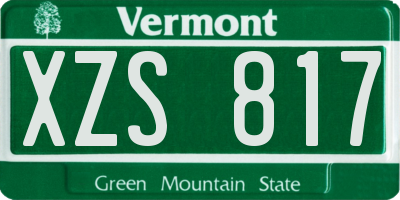 VT license plate XZS817