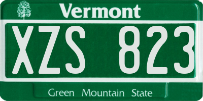 VT license plate XZS823