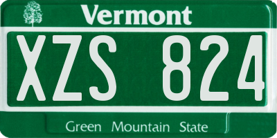 VT license plate XZS824