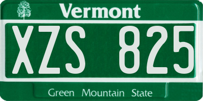 VT license plate XZS825