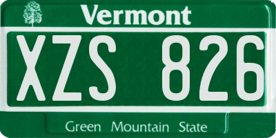 VT license plate XZS826