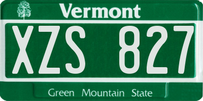 VT license plate XZS827