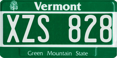 VT license plate XZS828