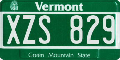 VT license plate XZS829