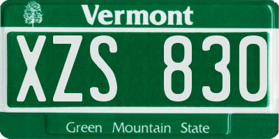 VT license plate XZS830