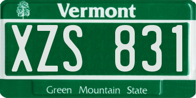 VT license plate XZS831