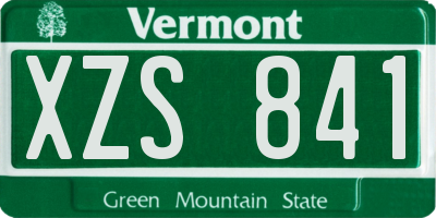 VT license plate XZS841