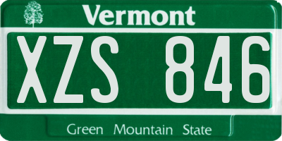 VT license plate XZS846