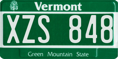VT license plate XZS848
