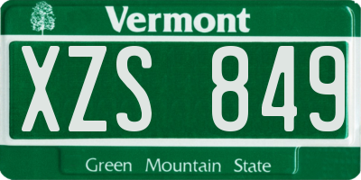 VT license plate XZS849