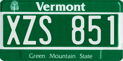 VT license plate XZS851