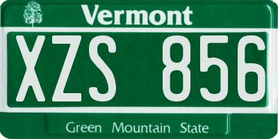 VT license plate XZS856