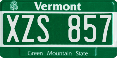 VT license plate XZS857
