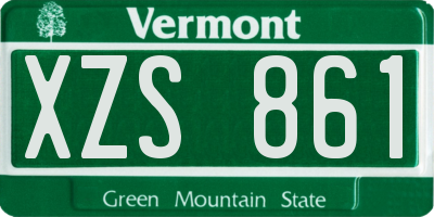 VT license plate XZS861