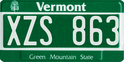 VT license plate XZS863