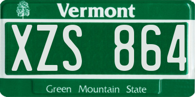 VT license plate XZS864