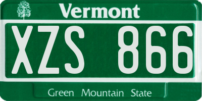 VT license plate XZS866