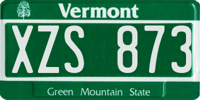VT license plate XZS873