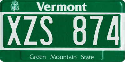 VT license plate XZS874