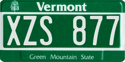 VT license plate XZS877