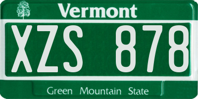 VT license plate XZS878