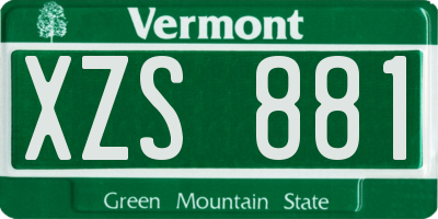 VT license plate XZS881