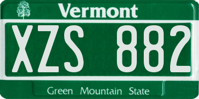 VT license plate XZS882