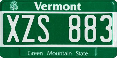 VT license plate XZS883
