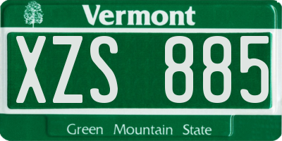 VT license plate XZS885