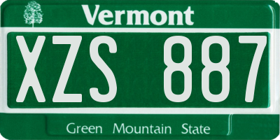 VT license plate XZS887