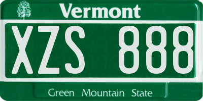 VT license plate XZS888