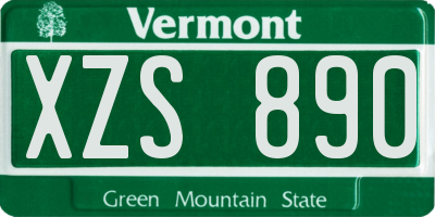 VT license plate XZS890