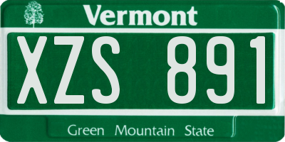 VT license plate XZS891