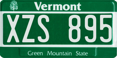 VT license plate XZS895