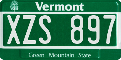 VT license plate XZS897