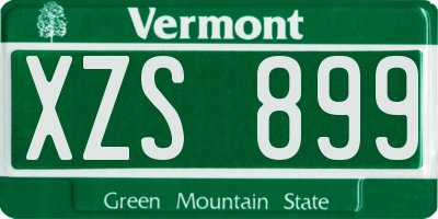 VT license plate XZS899