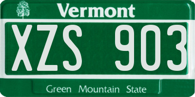 VT license plate XZS903